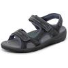 imageOrthofeet Mens Orthopedic Leather Gemini Adjustable SandalsBlack
