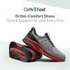 imageOrthofeet Mens Orthopedic HandsFree Tilos SlipOn SneakersGreyRed