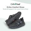 imageOrthofeet Mens Orthopedic Leather Alamo Adjustable SneakersBlack