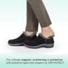 imageOrthofeet Womens Orthopedic Leather Lorin HandsFree SlipperBlack