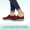 imageOrthofeet Womens Orthopedic Leather Lorin HandsFree SlipperBordeaux