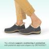 imageOrthofeet Womens Orthopedic Leather Lorin HandsFree SlipperGrey