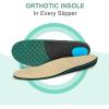imageOrthofeet Womens Orthopedic Leather Lorin HandsFree SlipperLight Brown