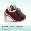 imageOrthofeet Womens Orthopedic Leather Lorin HandsFree SlipperLight Brown