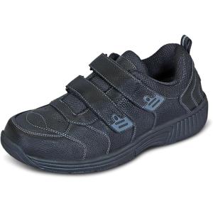 imageOrthofeet Mens Orthopedic Leather Alamo Adjustable SneakersBlack