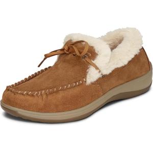 imageOrthofeet Womens Orthopedic Camel Faux Fur Lined Capri SlippersCamel