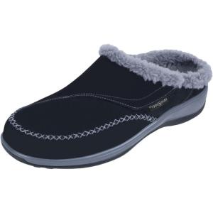 imageOrthofeet Womens Orthopedic Faux Fur Lined Charlotte SlippersBlack