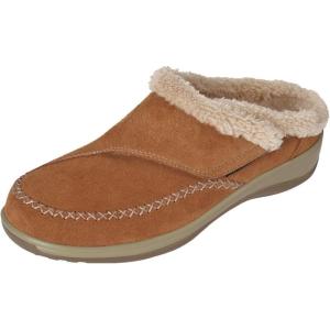 imageOrthofeet Womens Orthopedic Faux Fur Lined Charlotte SlippersTan