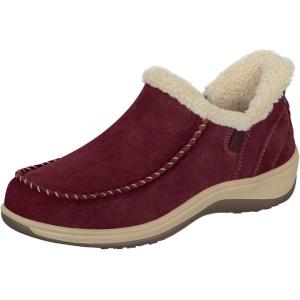 imageOrthofeet Womens Orthopedic Leather Lorin HandsFree SlipperBordeaux