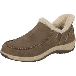 imageOrthofeet Womens Orthopedic Leather Lorin HandsFree SlipperLight Brown