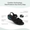 imageOrthofeet Womens Orthopedic Leather Holly SandalsBlack