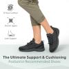 imageOrthofeet Womens Orthopedic TieLess Knit Sneakers for Foot Pain Relief CoralNotie Black