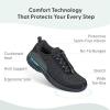 imageOrthofeet Womens Orthopedic TieLess Knit Sneakers for Foot Pain Relief CoralNotie Black