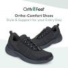 imageOrthofeet Womens Orthopedic TieLess Knit Sneakers for Foot Pain Relief CoralNotie Black