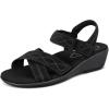 imageOrthofeet Womens Orthopedic Leather Holly SandalsBlack