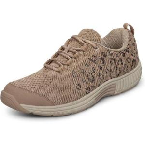 imageOrthofeet Womens Orthopedic Knit Coral SneakersBeige Leopard