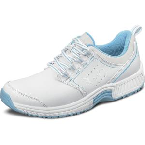 imageOrthofeet Womens Orthopedic Leather Talya Nurse ShoesWhite