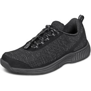 imageOrthofeet Womens Orthopedic TieLess Knit Sneakers for Foot Pain Relief CoralNotie Black
