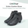 imageOrthofeet Womens Orthopedic Leather Emma Ankle BootsBlack