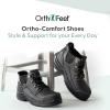 imageOrthofeet Womens Orthopedic Quartz HandsFree Work Boots with Safety ToeBlack