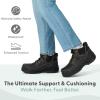 imageOrthofeet Womens Orthopedic Quartz HandsFree Work Boots with Safety ToeBlack