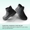 imageOrthofeet Womens Orthopedic Scarlett SlipOn Shoes with Zipper ClosureBlack