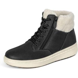 imageOrthofeet Womens Orthopedic Faux Fur Elin Boots for Foot Pain ReliefBlack