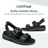 imageOrthofeet Mens Orthopedic Jupiter HandsFree SlipOn SandalsBlack