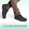 imageOrthofeet Mens Orthopedic Leather Pacific Palisades Waterproof SneakersBlack Waterproof