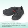 imageOrthofeet Mens Orthopedic Leather Pacific Palisades Waterproof SneakersBlack Waterproof