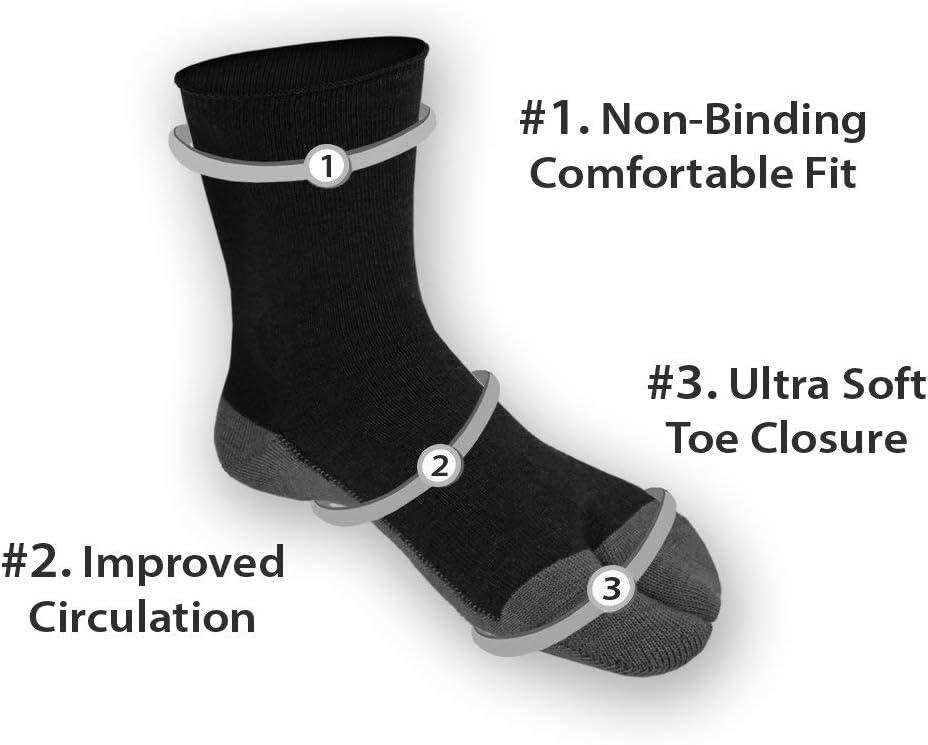 imageOrthofeet Bunion Relief Socks NonBinding NonConstrictive Socks 3 PackCharcoal