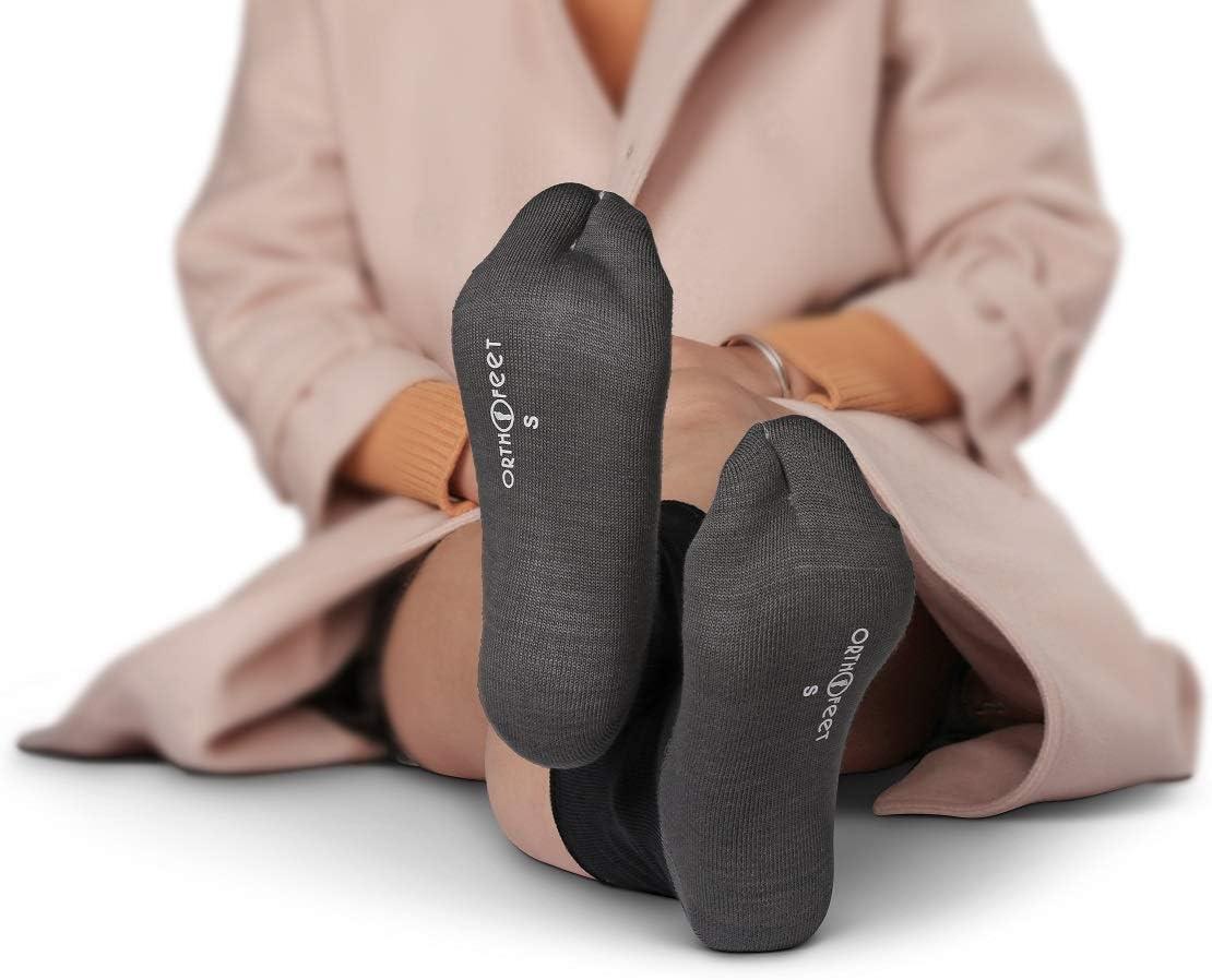 imageOrthofeet Bunion Relief Socks NonBinding NonConstrictive Socks 3 PackCharcoal