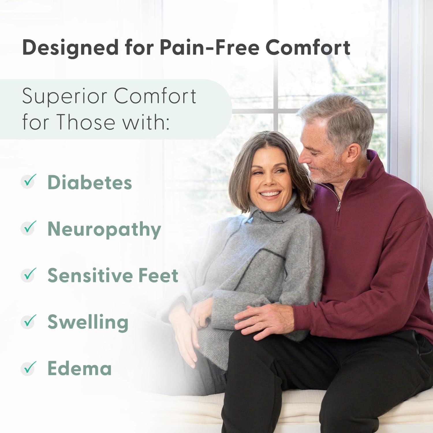 imageOrthofeet NonBinding NonConstrictive Circulation Seam Free Casual Dress Socks 3 PackBlack