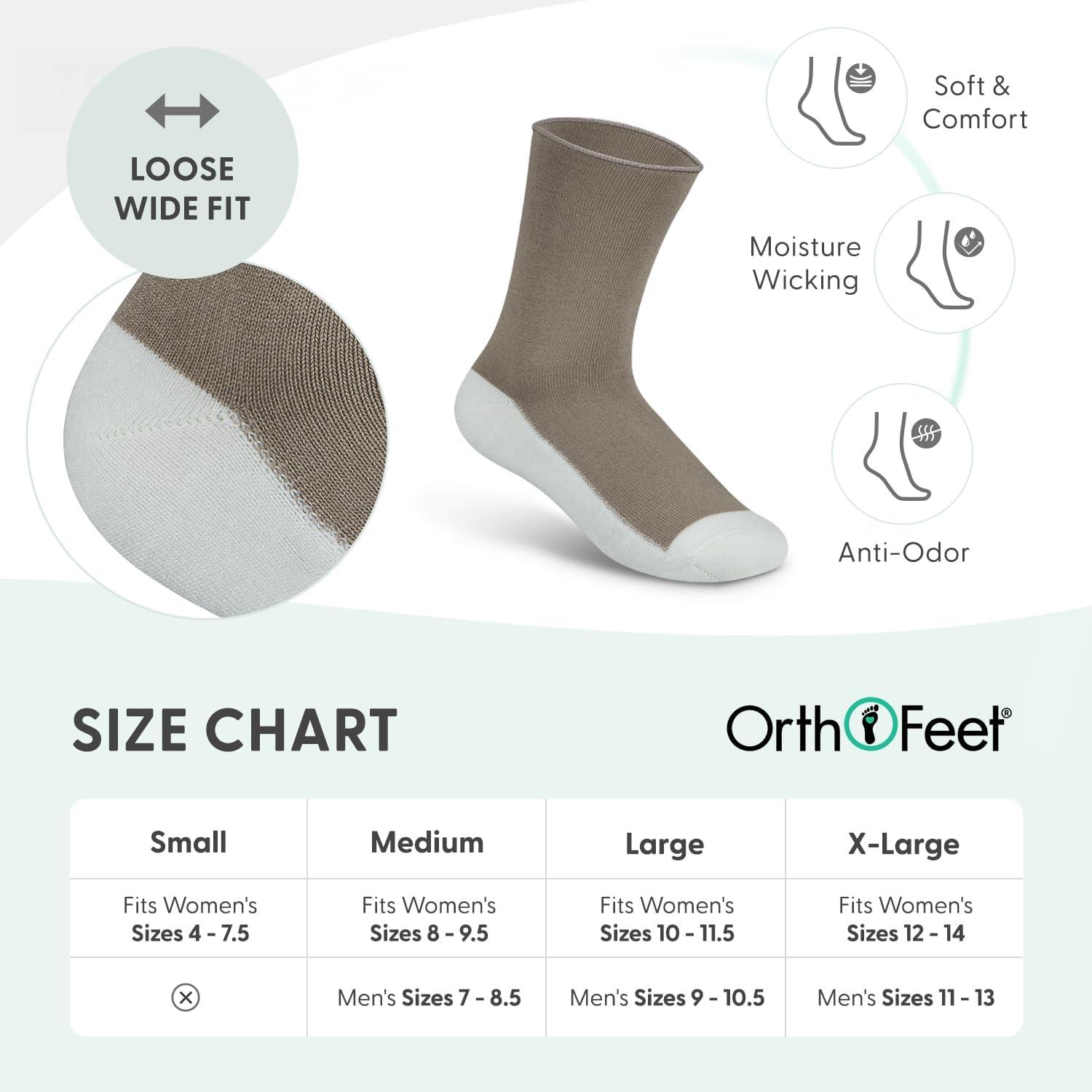 imageOrthofeet NonBinding NonConstrictive Circulation Seam Free Casual Dress Socks 3 PackBrown
