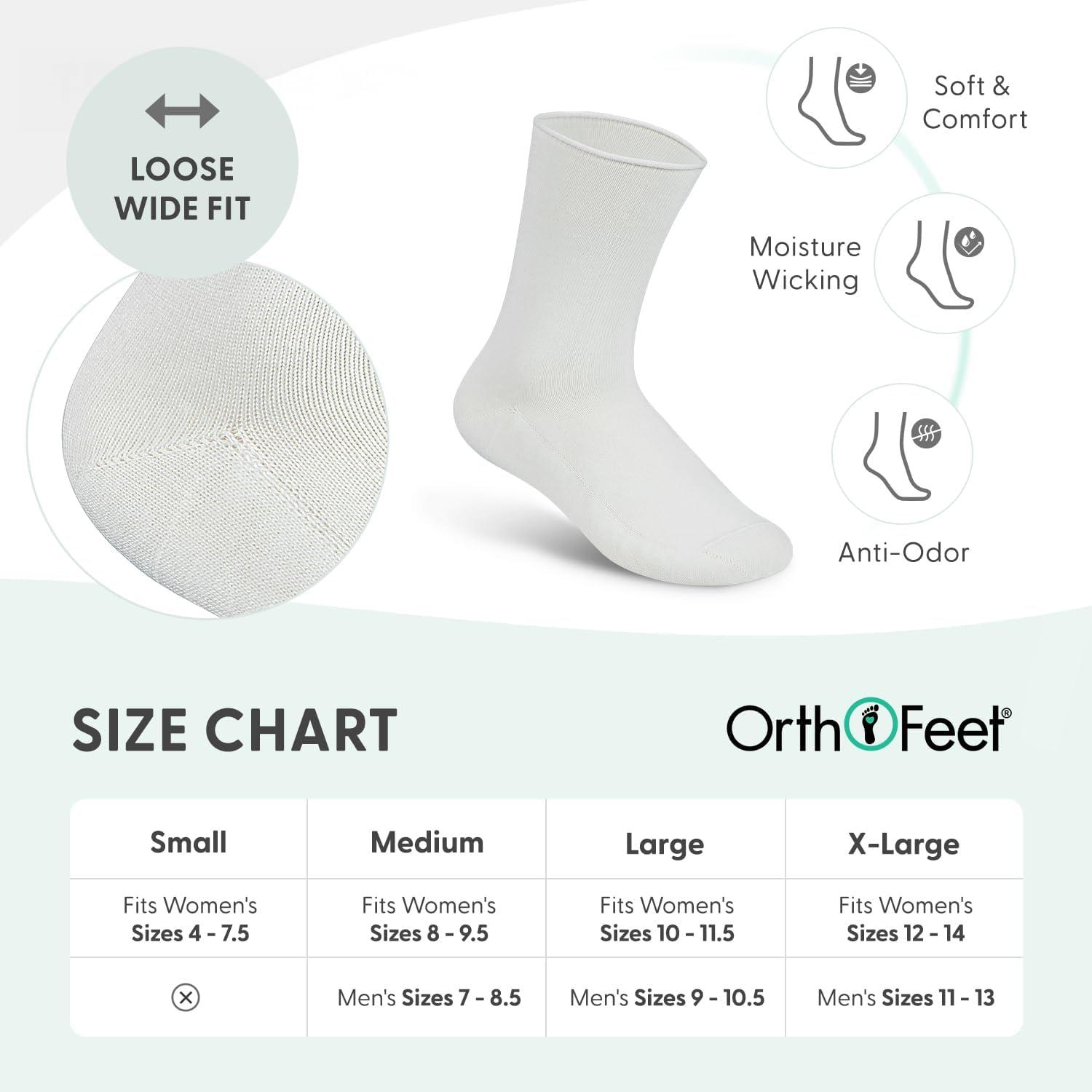 imageOrthofeet NonBinding NonConstrictive Circulation Seam Free Casual Dress Socks 3 PackWhite
