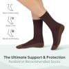 imageOrthofeet NonBinding NonConstrictive Circulation Seam Free Casual Dress Socks 3 PackDark Brown