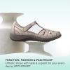 imageOrthofeet Womens Orthopedic Leather Juno ClosedToe SandalsPewter