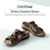 imageOrthofeet Womens Orthopedic Stretchable Sahara Slide SandalsBrown Snake