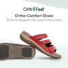 imageOrthofeet Womens Orthopedic Stretchable Sahara Slide SandalsRed