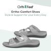 imageOrthofeet Womens Orthopedic Stretchable Sahara Slide SandalsSilver Metallic