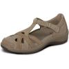 imageOrthofeet Womens Orthopedic Leather Juno ClosedToe SandalsTaupe