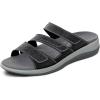 imageOrthofeet Womens Orthopedic Stretchable Sahara Slide SandalsBlack