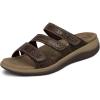 imageOrthofeet Womens Orthopedic Stretchable Sahara Slide SandalsBrown Snake
