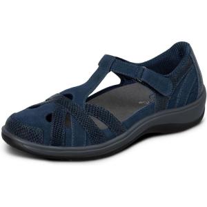 imageOrthofeet Womens Orthopedic Leather Juno ClosedToe SandalsNavy