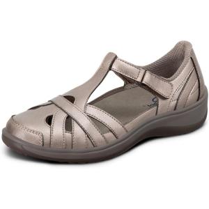 imageOrthofeet Womens Orthopedic Leather Juno ClosedToe SandalsPewter