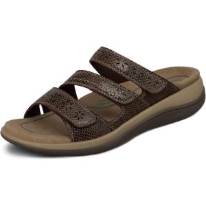 imageOrthofeet Womens Orthopedic Stretchable Sahara Slide SandalsBrown Snake