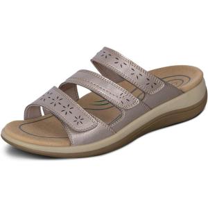 imageOrthofeet Womens Orthopedic Stretchable Sahara Slide SandalsPewter