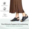 imageOrthofeet Womens Orthopedic Leather Hazel SandalsBlack