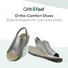 imageOrthofeet Womens Orthopedic Leather Hazel SandalsPlatinum