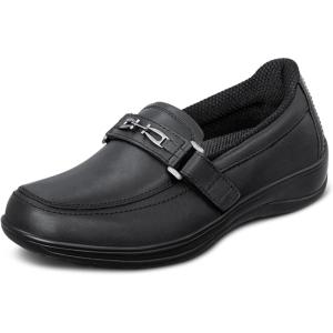 imageOrthofeet Womens Orthopedic Leather Chelsea LoaferBlack